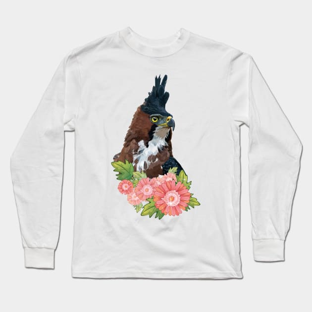 crested eagle Long Sleeve T-Shirt by obscurite